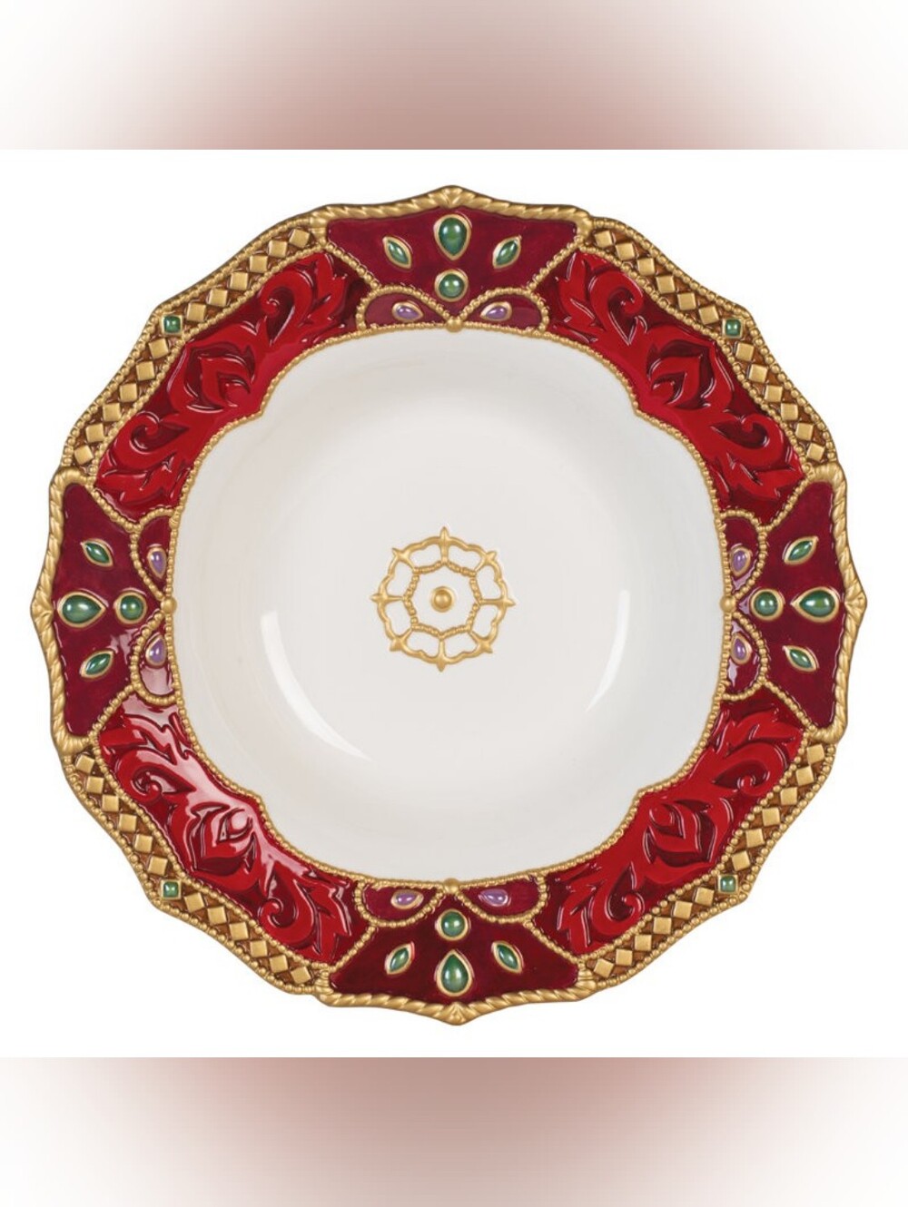 Fitz & Floyd Renaissance Holiday 13" Round Serving Bowl